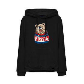 Мужская толстовка хлопок с принтом Медведь made in Russia в городе Новоалтайск, френч-терри, мягкий теплый начес внутри (100% хлопок) | карман-кенгуру, эластичные манжеты и нижняя кромка, капюшон с подкладом и шнурком | made in russia | mountain | russia | кофта | медведь | мишка | патриот | россия | свитер