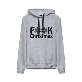 Женская толстовка хлопок с принтом F@ck christmas в городе Новоалтайск, френч-терри, мягкий теплый начес внутри (100% хлопок) | карман-кенгуру, эластичные манжеты и нижняя кромка, капюшон с подкладом и шнурком | 