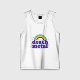 Детская майка хлопок с принтом Rainbow death metal в городе Новоалтайск,  |  | будь металистом | волшебство | метал | музыка | оставайся рокером | прикол | радуга | рок | рокерам