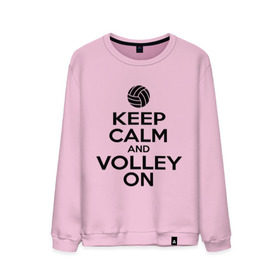 Мужской свитшот хлопок с принтом Keep calm and volley on в городе Новоалтайск, 100% хлопок |  | волейбол