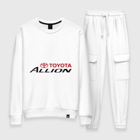Женский костюм хлопок с принтом Toyota Allion в городе Новоалтайск, 100% хлопок | на свитшоте круглая горловина, мягкая резинка по низу. Брюки заужены к низу, на них два вида карманов: два 