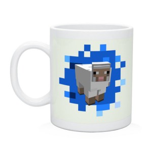 Кружка с принтом Minecraft sheep в городе Новоалтайск, керамика | объем — 330 мл, диаметр — 80 мм. Принт наносится на бока кружки, можно сделать два разных изображения | майнкрафт | овечка