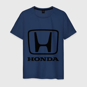 Мужская футболка хлопок с принтом Honda logo в городе Новоалтайск, 100% хлопок | прямой крой, круглый вырез горловины, длина до линии бедер, слегка спущенное плечо. | honda | logo | motor | лого | хонда
