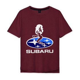 Мужская футболка хлопок Oversize с принтом Subaru в городе Новоалтайск, 100% хлопок | свободный крой, круглый ворот, “спинка” длиннее передней части | Тематика изображения на принте: subaru | субару