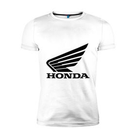 Мужская футболка премиум с принтом Honda Motor в городе Новоалтайск, 92% хлопок, 8% лайкра | приталенный силуэт, круглый вырез ворота, длина до линии бедра, короткий рукав | honda | motor | хонда