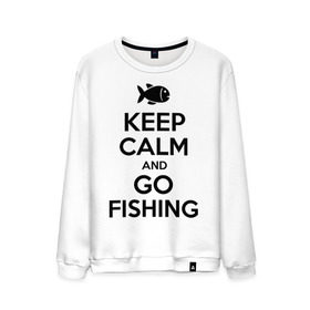 Мужской свитшот хлопок с принтом Keep calm and go fishing в городе Новоалтайск, 100% хлопок |  | fishing | keep calm | рыбак | рыбалка | рыбачить | сохраняй спокойствие