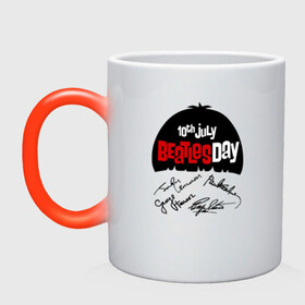 Кружка хамелеон с принтом Beatles day в городе Новоалтайск, керамика | меняет цвет при нагревании, емкость 330 мл | 