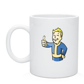 Кружка с принтом Fallout vault boy в городе Новоалтайск, керамика | объем — 330 мл, диаметр — 80 мм. Принт наносится на бока кружки, можно сделать два разных изображения | 