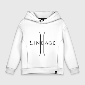 Детское худи Oversize хлопок с принтом Lineage logo в городе Новоалтайск, френч-терри — 70% хлопок, 30% полиэстер. Мягкий теплый начес внутри —100% хлопок | боковые карманы, эластичные манжеты и нижняя кромка, капюшон на магнитной кнопке | lineage | logo | игра | логотип