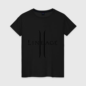 Женская футболка хлопок с принтом Lineage logo в городе Новоалтайск, 100% хлопок | прямой крой, круглый вырез горловины, длина до линии бедер, слегка спущенное плечо | lineage | logo | игра | логотип