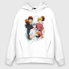 Мужское худи Oversize хлопок с принтом Kuroko no Basket в городе Новоалтайск, френч-терри — 70% хлопок, 30% полиэстер. Мягкий теплый начес внутри —100% хлопок | боковые карманы, эластичные манжеты и нижняя кромка, капюшон на магнитной кнопке | kuroko no basket | аниме | баскетбол