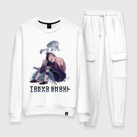 Женский костюм хлопок с принтом Tokyo Ghoul Uta в городе Новоалтайск, 100% хлопок | на свитшоте круглая горловина, мягкая резинка по низу. Брюки заужены к низу, на них два вида карманов: два 