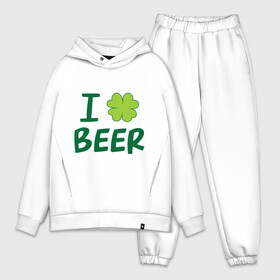 Мужской костюм хлопок OVERSIZE с принтом Love beer в городе Новоалтайск,  |  | beer | love | ирландия | клевер | патрик | праздник | святой