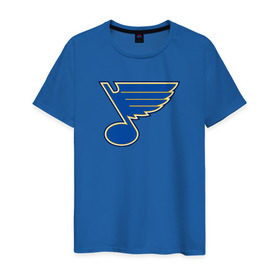 Мужская футболка хлопок с принтом St. Louis Blues в городе Новоалтайск, 100% хлопок | прямой крой, круглый вырез горловины, длина до линии бедер, слегка спущенное плечо. | Тематика изображения на принте: st. louis blues tarasenko | нхл