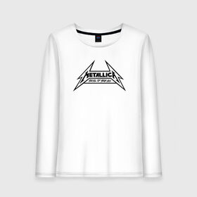 Женский лонгслив хлопок с принтом Metallica logo в городе Новоалтайск, 100% хлопок |  | металлика