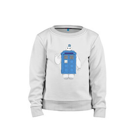 Детский свитшот хлопок с принтом Baymax Tardis в городе Новоалтайск, 100% хлопок | круглый вырез горловины, эластичные манжеты, пояс и воротник | doctor who | tardis | город героев | доктор кто