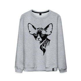 Мужской свитшот хлопок с принтом Кот сфинкс в городе Новоалтайск, 100% хлопок |  | 
