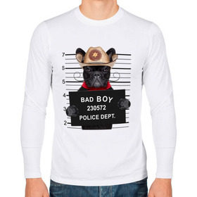 Мужской лонгслив хлопок с принтом Bad boy в городе Новоалтайск, 100% хлопок |  | bad | dog | собака