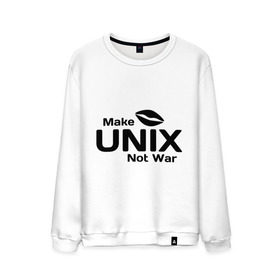 Мужской свитшот хлопок с принтом Make unix, not war в городе Новоалтайск, 100% хлопок |  | Тематика изображения на принте: make | unix | юникс