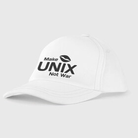 Детская бейсболка с принтом Make unix not war в городе Новоалтайск, 100% хлопок | классический козырек, металлическая застежка-регулятор размера | make | unix | юникс