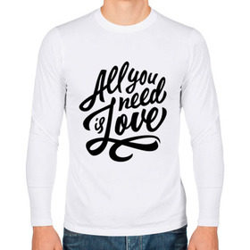 Мужской лонгслив хлопок с принтом All you need is love в городе Новоалтайск, 100% хлопок |  | 