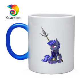 Кружка хамелеон с принтом BatPony - (ОС) в городе Новоалтайск, керамика | меняет цвет при нагревании, емкость 330 мл | Тематика изображения на принте: batpony | batpony   со популярного мульт сериала mylittlepony (mlp) [пони мышказ]mlp | pony | warrior | бэтпони | воин | го | мыш | пони