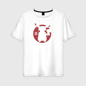 Женская футболка хлопок Oversize с принтом Pika Sake в городе Новоалтайск, 100% хлопок | свободный крой, круглый ворот, спущенный рукав, длина до линии бедер
 | japan | pokemon | пикачу | япония