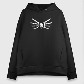 Женское худи Oversize хлопок с принтом Strogg logo в городе Новоалтайск, френч-терри — 70% хлопок, 30% полиэстер. Мягкий теплый начес внутри —100% хлопок | боковые карманы, эластичные манжеты и нижняя кромка, капюшон на магнитной кнопке | quake | strogg | логотип строггов