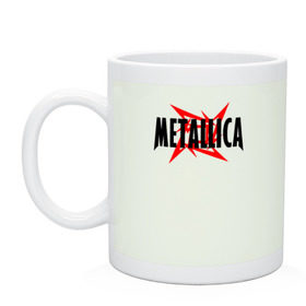 Кружка с принтом Metallica logo в городе Новоалтайск, керамика | объем — 330 мл, диаметр — 80 мм. Принт наносится на бока кружки, можно сделать два разных изображения | Тематика изображения на принте: 