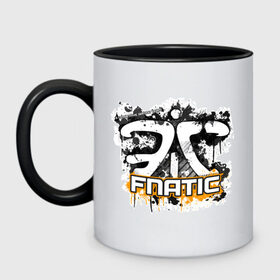 Кружка двухцветная с принтом Fnatic Team в городе Новоалтайск, керамика | объем — 330 мл, диаметр — 80 мм. Цветная ручка и кайма сверху, в некоторых цветах — вся внутренняя часть | counter strike | csgo | fnatic