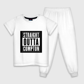 Детская пижама хлопок с принтом compton в городе Новоалтайск, 100% хлопок |  брюки и футболка прямого кроя, без карманов, на брюках мягкая резинка на поясе и по низу штанин
 | Тематика изображения на принте: compton@