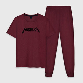 Мужская пижама хлопок с принтом Metallica painted logo в городе Новоалтайск, 100% хлопок | брюки и футболка прямого кроя, без карманов, на брюках мягкая резинка на поясе и по низу штанин
 | металлика