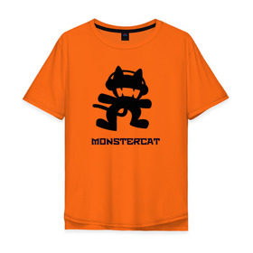 Мужская футболка хлопок Oversize с принтом Monstercat в городе Новоалтайск, 100% хлопок | свободный крой, круглый ворот, “спинка” длиннее передней части | Тематика изображения на принте: 