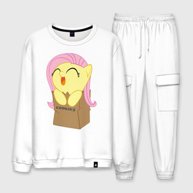 Мужской костюм хлопок с принтом Cute Fluttershy в городе Новоалтайск, 100% хлопок | на свитшоте круглая горловина, мягкая резинка по низу. Брюки заужены к низу, на них два вида карманов: два “обычных” по бокам и два объемных, с клапанами, расположенные ниже линии бедра. Брюки с мягкой трикотажной резинкой на поясе и по низу штанин. В поясе для дополнительного комфорта — широкие завязки | fluttershy | пони | сваг | флаттершай в пакетике.поняш