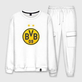Мужской костюм хлопок с принтом Borussia Dortmund в городе Новоалтайск, 100% хлопок | на свитшоте круглая горловина, мягкая резинка по низу. Брюки заужены к низу, на них два вида карманов: два “обычных” по бокам и два объемных, с клапанами, расположенные ниже линии бедра. Брюки с мягкой трикотажной резинкой на поясе и по низу штанин. В поясе для дополнительного комфорта — широкие завязки | bvb borussia mr marcoreus dortmund borussiado