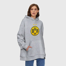 Худи SuperOversize хлопок с принтом Borussia Dortmund в городе Новоалтайск, 70% хлопок, 30% полиэстер, мягкий начес внутри | карман-кенгуру, эластичная резинка на манжетах и по нижней кромке, двухслойный капюшон
 | bvb borussia mr marcoreus dortmund borussiado