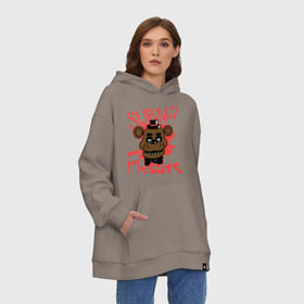 Худи SuperOversize хлопок с принтом Five Nights At Freddys в городе Новоалтайск, 70% хлопок, 30% полиэстер, мягкий начес внутри | карман-кенгуру, эластичная резинка на манжетах и по нижней кромке, двухслойный капюшон
 | five nights at freddys | fnaf | freddy | игры | медведь | мишка | фнаф | фредди