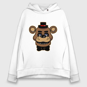 Женское худи Oversize хлопок с принтом Five Nights At Freddys в городе Новоалтайск, френч-терри — 70% хлопок, 30% полиэстер. Мягкий теплый начес внутри —100% хлопок | боковые карманы, эластичные манжеты и нижняя кромка, капюшон на магнитной кнопке | five nights at freddys | fnaf | freddy | игры | медведь | мишка | фнаф | фредди