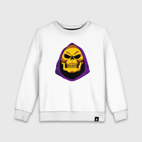 Детский свитшот хлопок с принтом Skeletor в городе Новоалтайск, 100% хлопок | круглый вырез горловины, эластичные манжеты, пояс и воротник | Тематика изображения на принте: he man | skeletor