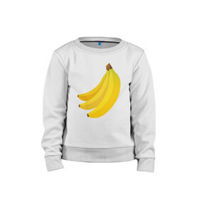 Детский свитшот хлопок с принтом Бананас в городе Новоалтайск, 100% хлопок | круглый вырез горловины, эластичные манжеты, пояс и воротник | Тематика изображения на принте: банан