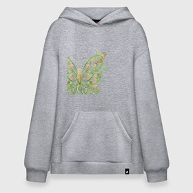 Худи SuperOversize хлопок с принтом Art butterfly в городе Новоалтайск, 70% хлопок, 30% полиэстер, мягкий начес внутри | карман-кенгуру, эластичная резинка на манжетах и по нижней кромке, двухслойный капюшон
 | 