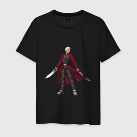 Мужская футболка хлопок с принтом Fate stay night Archer в городе Новоалтайск, 100% хлопок | прямой крой, круглый вырез горловины, длина до линии бедер, слегка спущенное плечо. | 