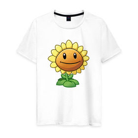 Мужская футболка хлопок с принтом Plants Vs Zombies в городе Новоалтайск, 100% хлопок | прямой крой, круглый вырез горловины, длина до линии бедер, слегка спущенное плечо. | растения против зомби