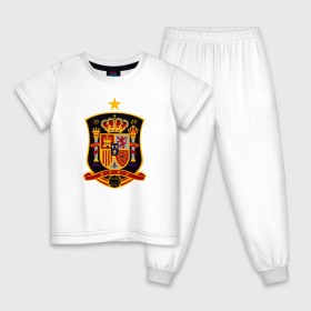Детская пижама хлопок с принтом Spain National Football в городе Новоалтайск, 100% хлопок |  брюки и футболка прямого кроя, без карманов, на брюках мягкая резинка на поясе и по низу штанин
 | испания | футбол