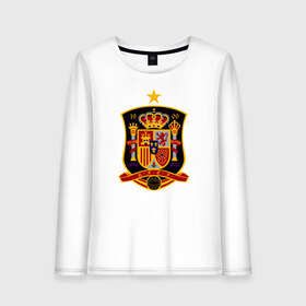 Женский лонгслив хлопок с принтом Spain National Football в городе Новоалтайск, 100% хлопок |  | испания | футбол
