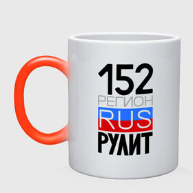 Кружка хамелеон с принтом 152 регион рулит в городе Новоалтайск, керамика | меняет цвет при нагревании, емкость 330 мл | 152 регион рулит | нижегородская область