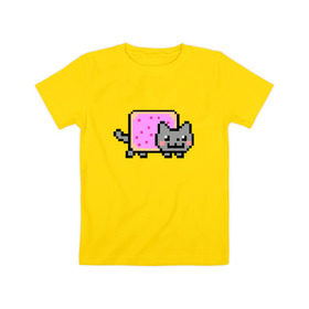Детская футболка хлопок с принтом NYAN CAT в городе Новоалтайск, 100% хлопок | круглый вырез горловины, полуприлегающий силуэт, длина до линии бедер | nya nya nyanyan cat | swag | игра