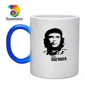Кружка хамелеон с принтом Эрнесто Че гевара в городе Новоалтайск, керамика | меняет цвет при нагревании, емкость 330 мл | che guevara | революционер