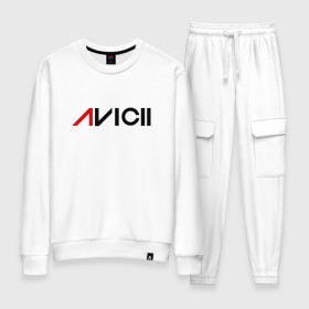 Женский костюм хлопок с принтом Avicii в городе Новоалтайск, 100% хлопок | на свитшоте круглая горловина, мягкая резинка по низу. Брюки заужены к низу, на них два вида карманов: два 