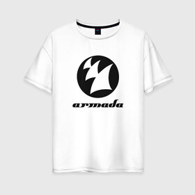 Женская футболка хлопок Oversize с принтом Armada Music в городе Новоалтайск, 100% хлопок | свободный крой, круглый ворот, спущенный рукав, длина до линии бедер
 | armada | armada music labelarmada music | trance